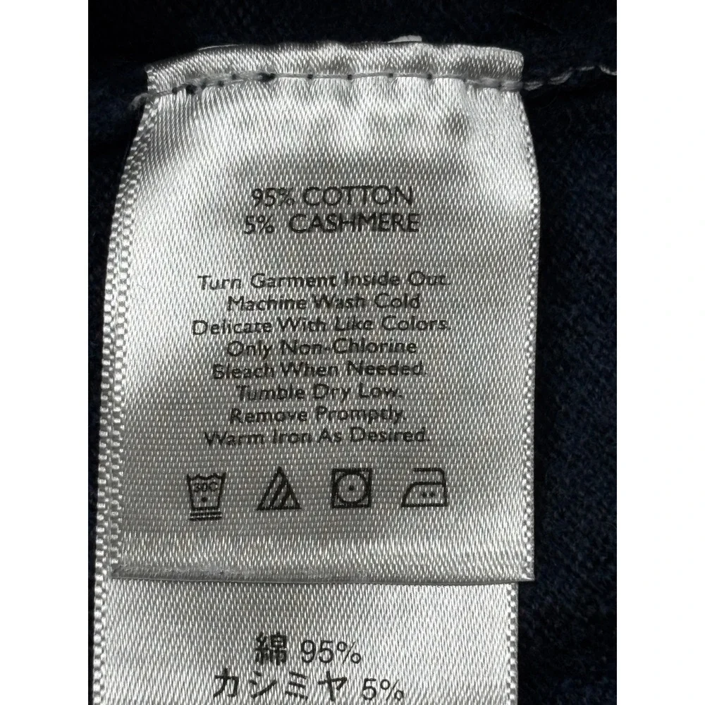 Eddie Bauer Mens Blue Cotton Cashmere Quarter Zip Sweater‎ Large 14003804